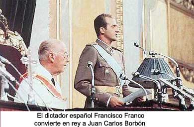 Il dittatore spagnolo Francisco Franco nomina re Juan Carlos di Borbone
