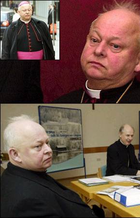 Nella foto i protagonisti dello scandalo pornografia nel seminario austriaco: mons Kurt Krenn, vescovo di Saint Poelten e mons Capellari
