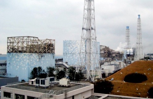 La centrale nucleare di Fukushima in Giappone dopo l'esplosione