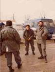 Il gruppo di Gregorio Pagliara in un raro momento di relax durante l'intervento in Irpinia nel 1980