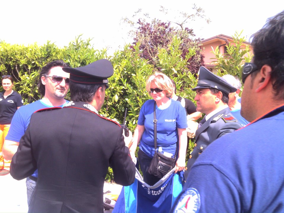 La protesta dei lavoratori dell'Irisbus al Giro d'Italia domenica 13/05/2012 località Contrada Bosco Montemiletto (AV)