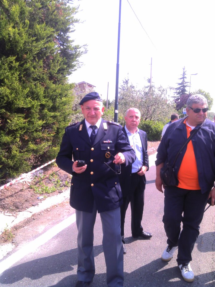 La protesta dei lavoratori dell'Irisbus al Giro d'Italia domenica 13/05/2012 località Contrada Bosco Montemiletto (AV)