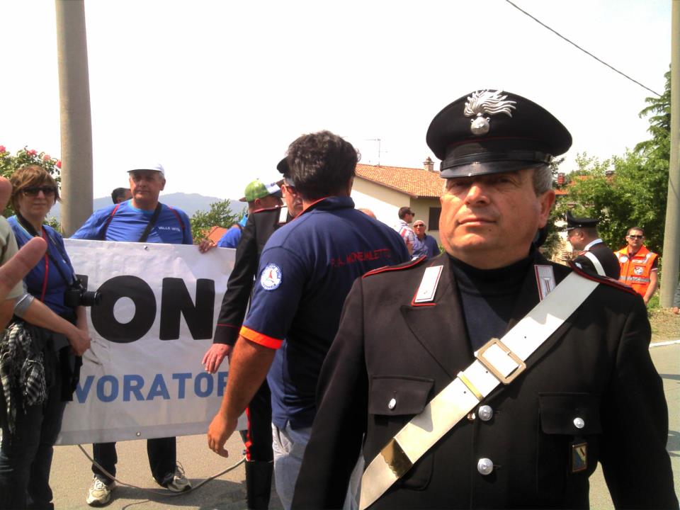 La protesta dei lavoratori dell'Irisbus al Giro d'Italia domenica 13/05/2012 località Contrada Bosco Montemiletto (AV)